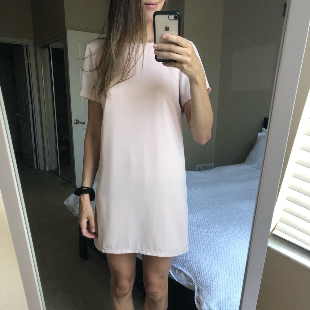 Blush shift dress